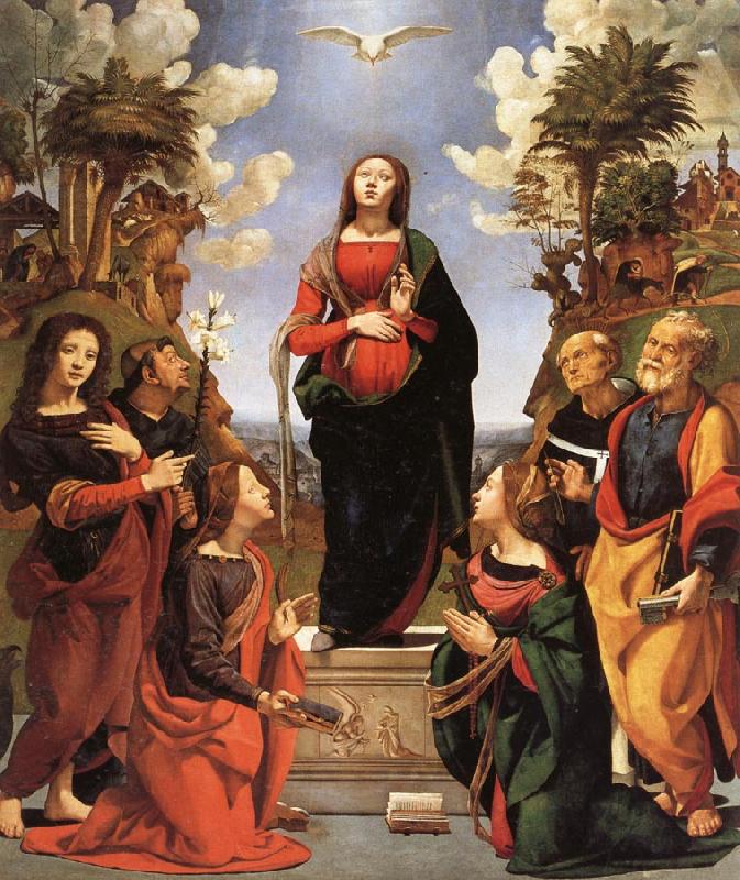 Piero di Cosimo The Immaculate Conception and Six.Saints oil painting image